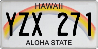 HI license plate YZX271