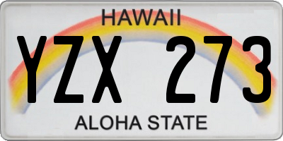 HI license plate YZX273