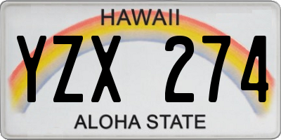 HI license plate YZX274