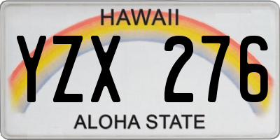 HI license plate YZX276