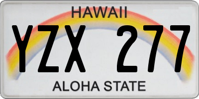 HI license plate YZX277