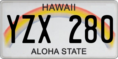 HI license plate YZX280