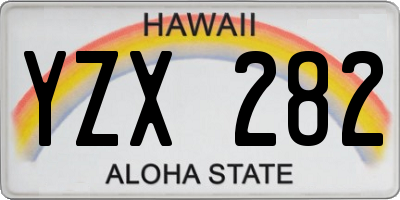 HI license plate YZX282