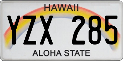 HI license plate YZX285