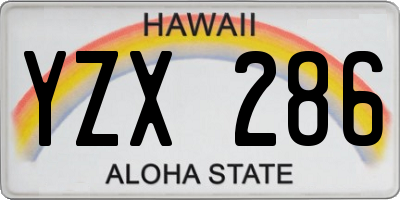 HI license plate YZX286