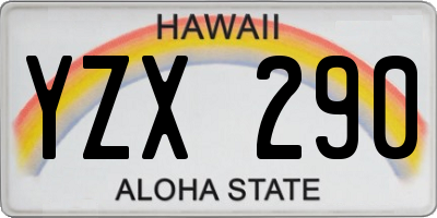 HI license plate YZX290
