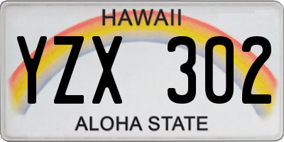 HI license plate YZX302