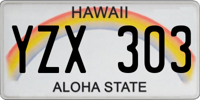 HI license plate YZX303