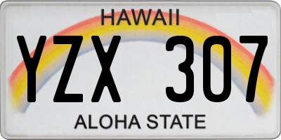 HI license plate YZX307