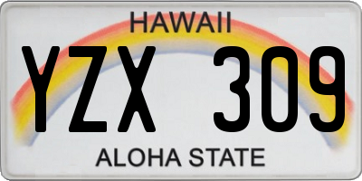 HI license plate YZX309