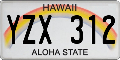 HI license plate YZX312