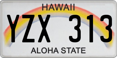 HI license plate YZX313