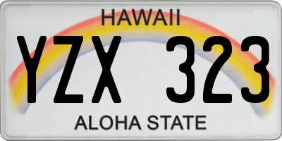 HI license plate YZX323