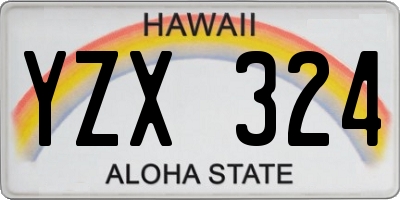 HI license plate YZX324