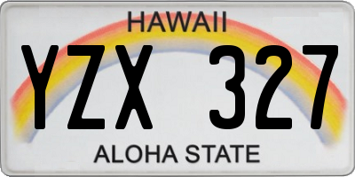 HI license plate YZX327