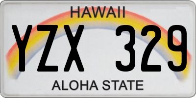 HI license plate YZX329