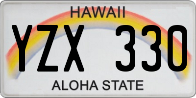 HI license plate YZX330