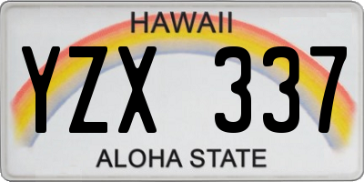 HI license plate YZX337