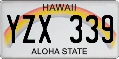 HI license plate YZX339