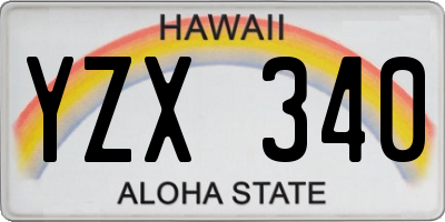 HI license plate YZX340