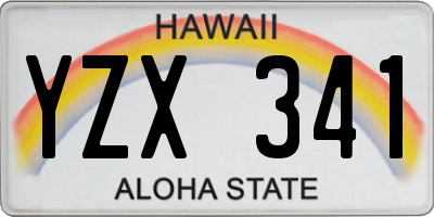 HI license plate YZX341