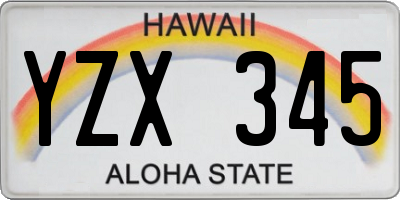 HI license plate YZX345