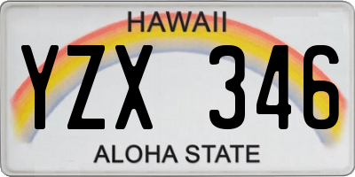 HI license plate YZX346