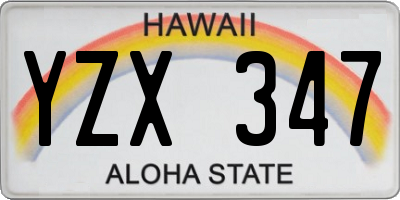 HI license plate YZX347