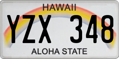 HI license plate YZX348