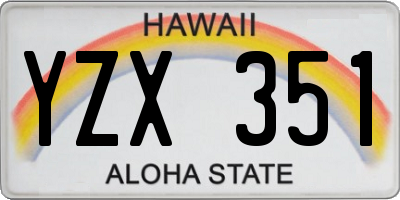 HI license plate YZX351