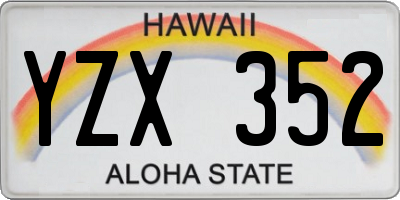 HI license plate YZX352