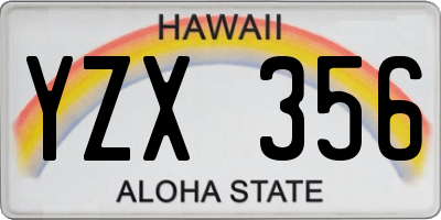 HI license plate YZX356