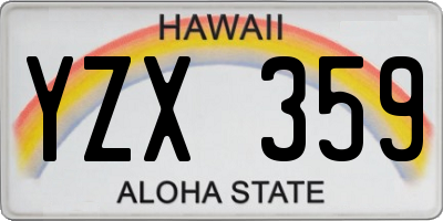 HI license plate YZX359