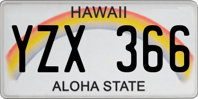 HI license plate YZX366