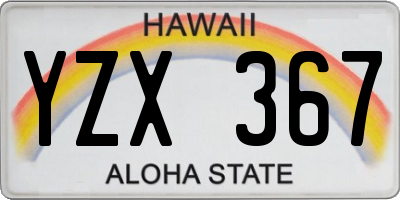 HI license plate YZX367
