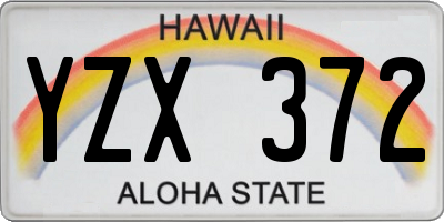 HI license plate YZX372