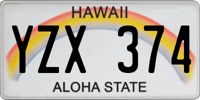 HI license plate YZX374