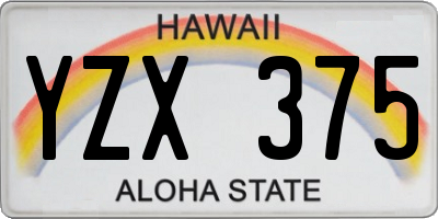 HI license plate YZX375