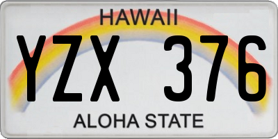 HI license plate YZX376