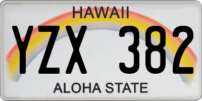 HI license plate YZX382