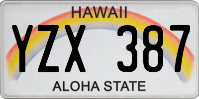 HI license plate YZX387