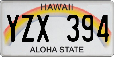 HI license plate YZX394