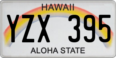HI license plate YZX395