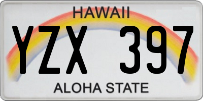 HI license plate YZX397