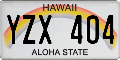 HI license plate YZX404