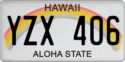 HI license plate YZX406