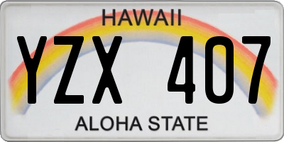 HI license plate YZX407