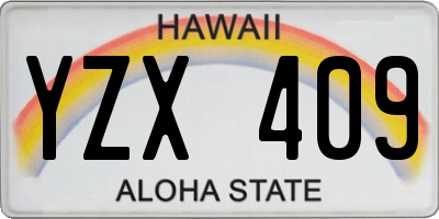 HI license plate YZX409