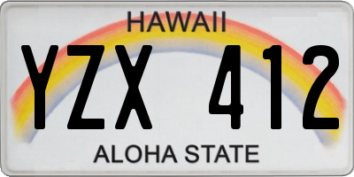 HI license plate YZX412