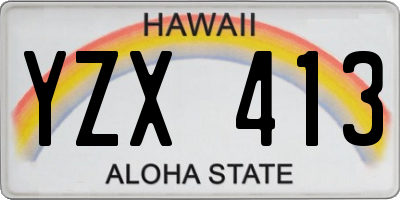 HI license plate YZX413